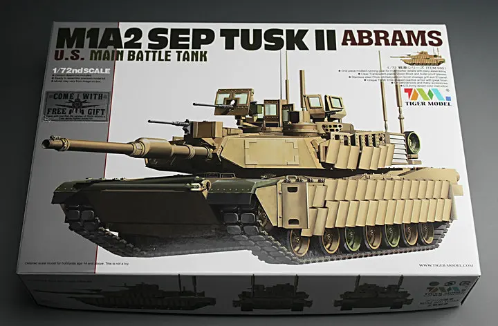Модель тигра 9601 1/72 США M1A2 TUSK II Основной боевой танк-масштабная модель комплект