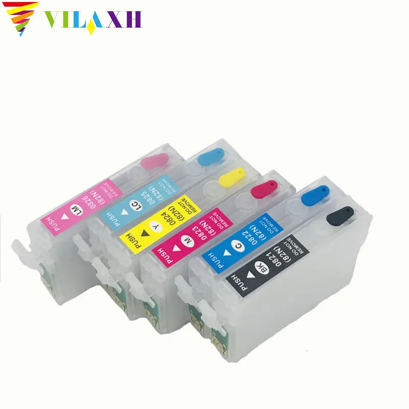 Vilaxh T0821N Refillable патрон чернил для принтера Epson Stylus Photo T50 R270 R290 R390 RX590 RX610 RX615 RX690 T59 TX650 TX710 t0821
