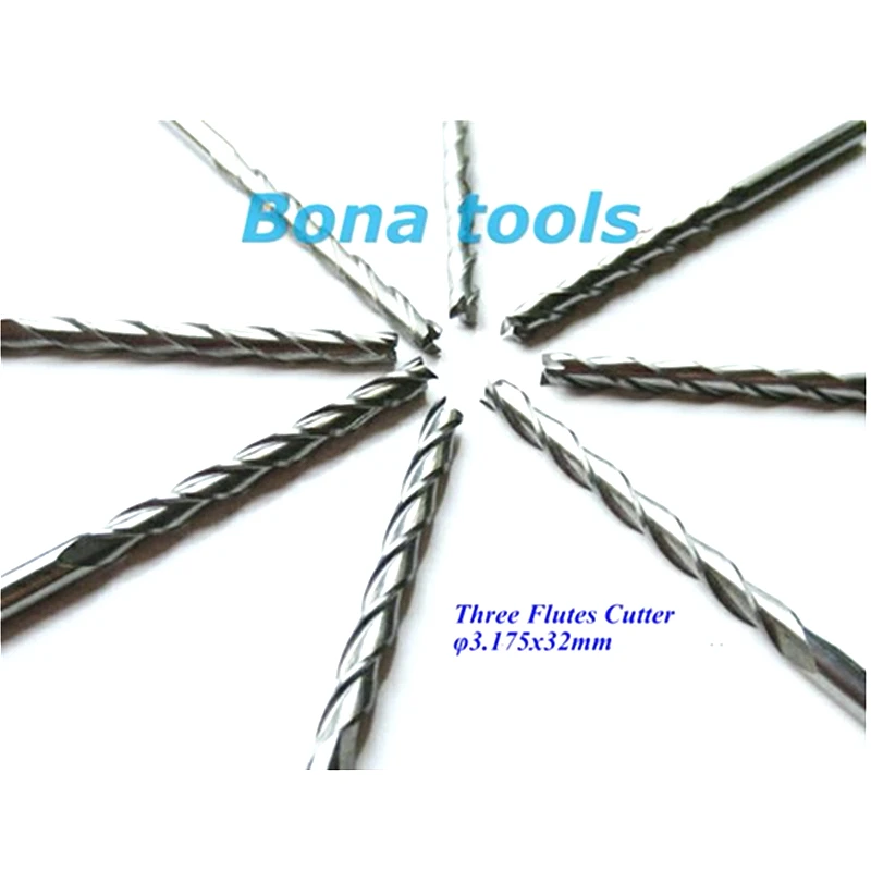 

Набор фрез из карбида, 3,175 х32 мм, 3 канавки