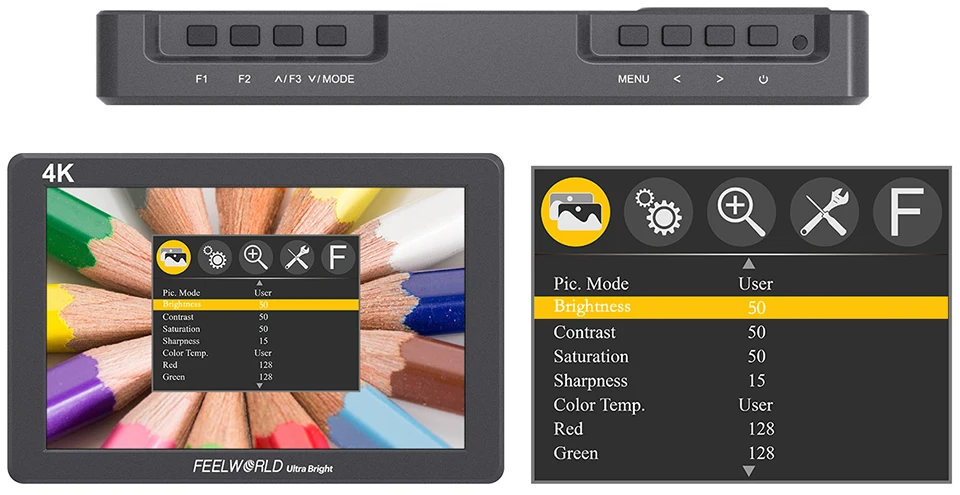 FEELWORLD P7S 7 дюймов 2200nit алюминиевый корпус полевой монитор 3g SDI 4K HDMI монитор Full HD 1920x1200 ips для DSLR камеры на открытом воздухе