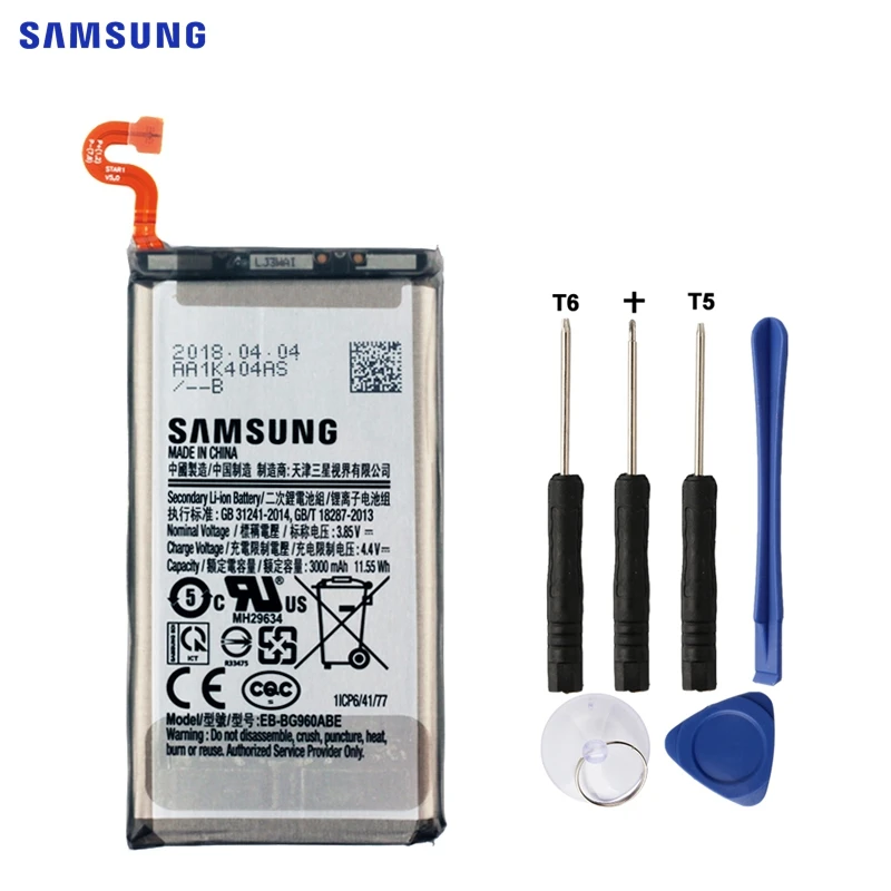 Samsung сменный аккумулятор EB-BG960ABE для samsung GALAXY S9 G9600 G960F SM-G960 аутентичный аккумулятор для телефона 3000 мАч