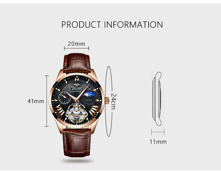 AILANG качественные мужские часы Tourbillon Мужские автоматические швейцарские дизельные часы мужские светящиеся водонепроницаем