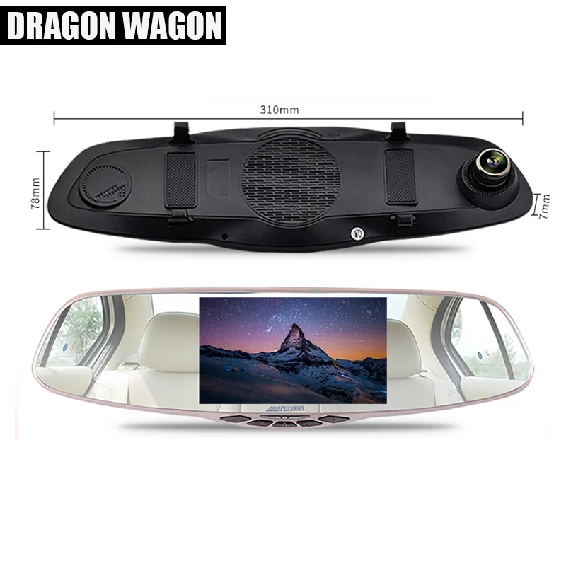 Новейшее 5 дюймов Автомобильное зеркало заднего вида автомобиля Dvr камера HD 1080 P