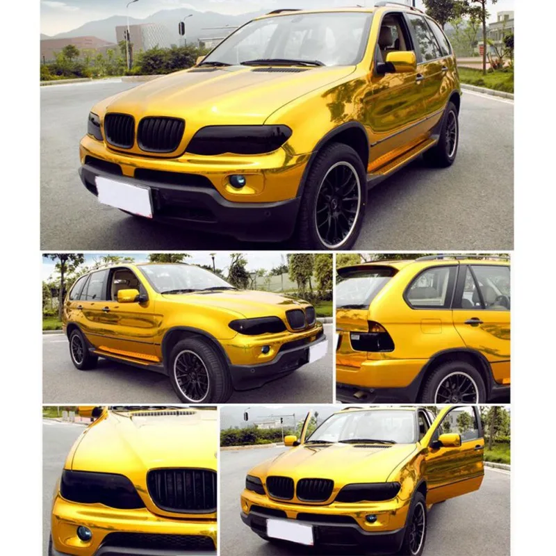 2019 Водонепроницаемая Золотая хромированная виниловая пленка с защитой от УФ