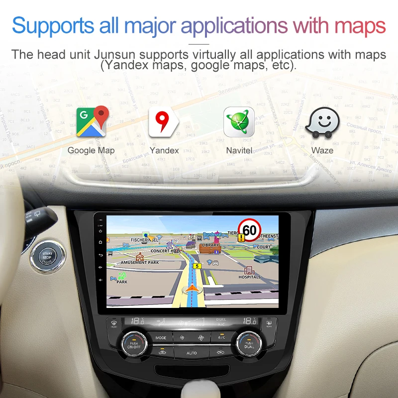 Junsun 2 Din Android 8 1 2G ram автомобильный Радио мультимедийный плеер Navi gps для Nissan X Trail Qashqai