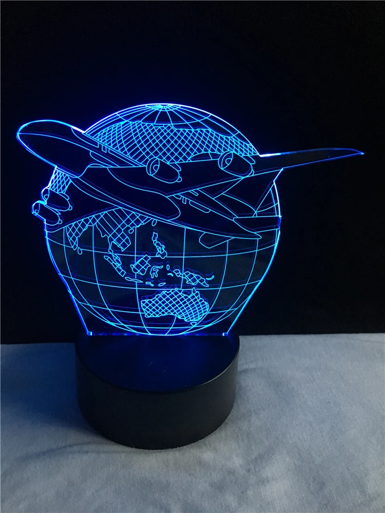 3D Детский подарок на день светодиодная детская лампа земной план самолет глобус
