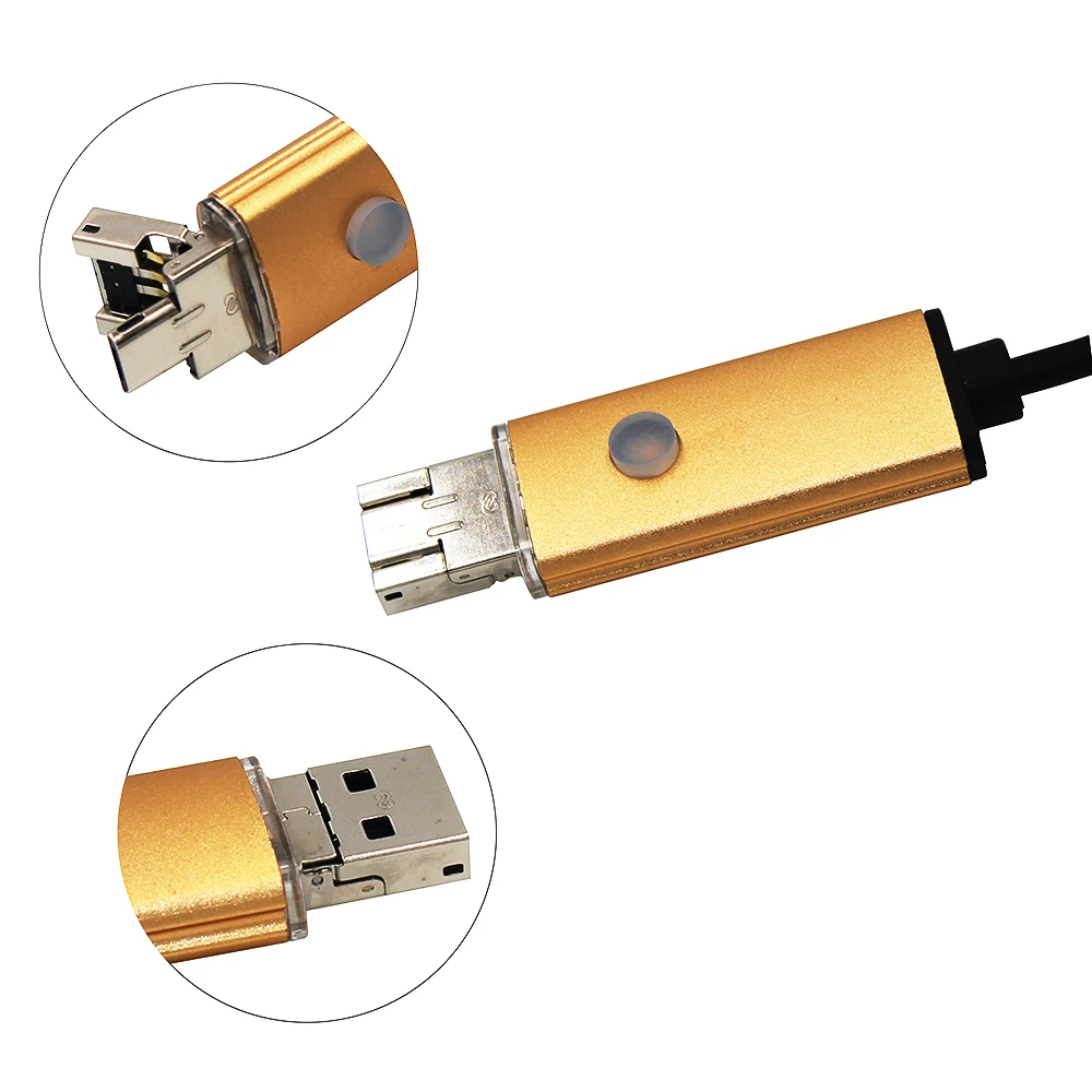 Гибкий эндоскоп 2 в 1 с объективом 7 мм кабель 10 м водонепроницаемость IP67 Micro USB