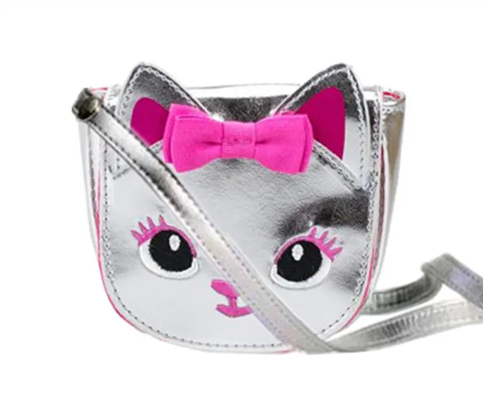 Милый Кот бантик для головы серебристо-черного цвета из искусственной кожи мини