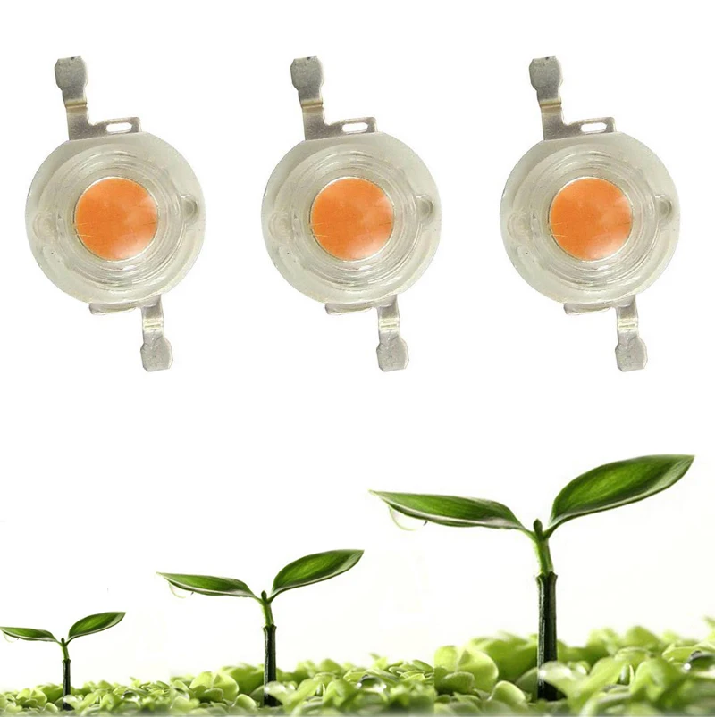

Lot 10 20 50 100 200 300pcs High Lumen 30mil 1W 300mA Full Spectrum Led Bead Grow Chip 400nm-840nm Plant Growth Light Part