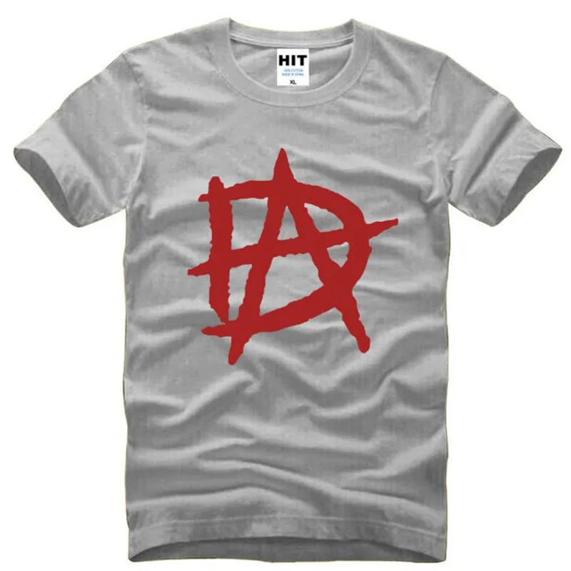 Амвросий DA логотип печатается футболки Для мужчин Летний стиль короткий рукав