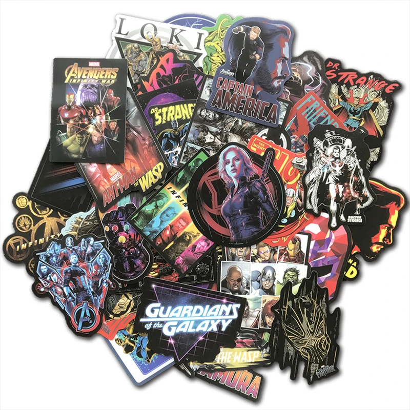 108 шт./лот, крутые наклейки Marvel Super Hero, наклейка "Мстители", упаковка для детей, игрушка в подарок, скейтборд, багаж, ноутбук, автомобильные наклейки, бомба
