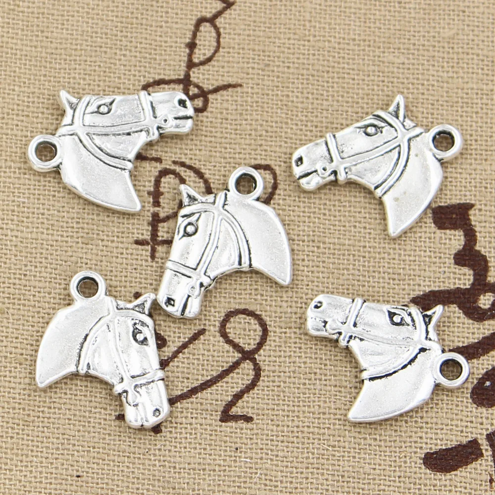 

20pcs Charms Horse Head 20x16mm Antique Bronze Silver Color Pendants Making DIY Handmade Tibetan Bronze Silver Color Jewelry