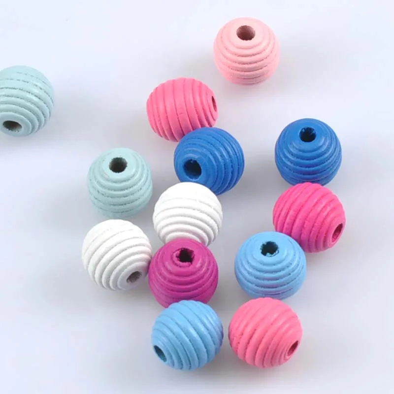 Смешанные волнистые деревянные бусины для самостоятельного изготовления