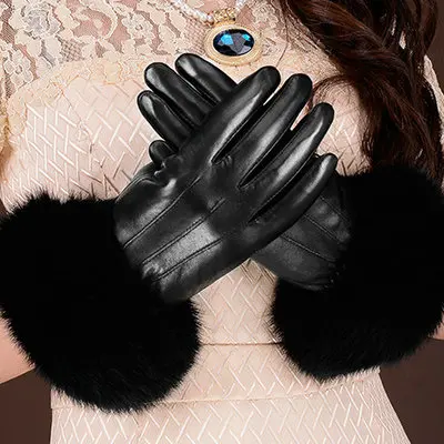 Женские весенние теплые перчатки для верховой езды кожаные перчатки с закрытыми пальцами теплые перчатки из натурального толстого искусственного меха
