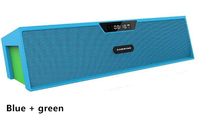 Blue green SDY-019 настольная сигнализация беспроводной Bluetooth динамик FM радио 10 Вт портативный стерео сабвуфер HiFi динамик s SD карта Открытый плеер - Цвет: Blue green