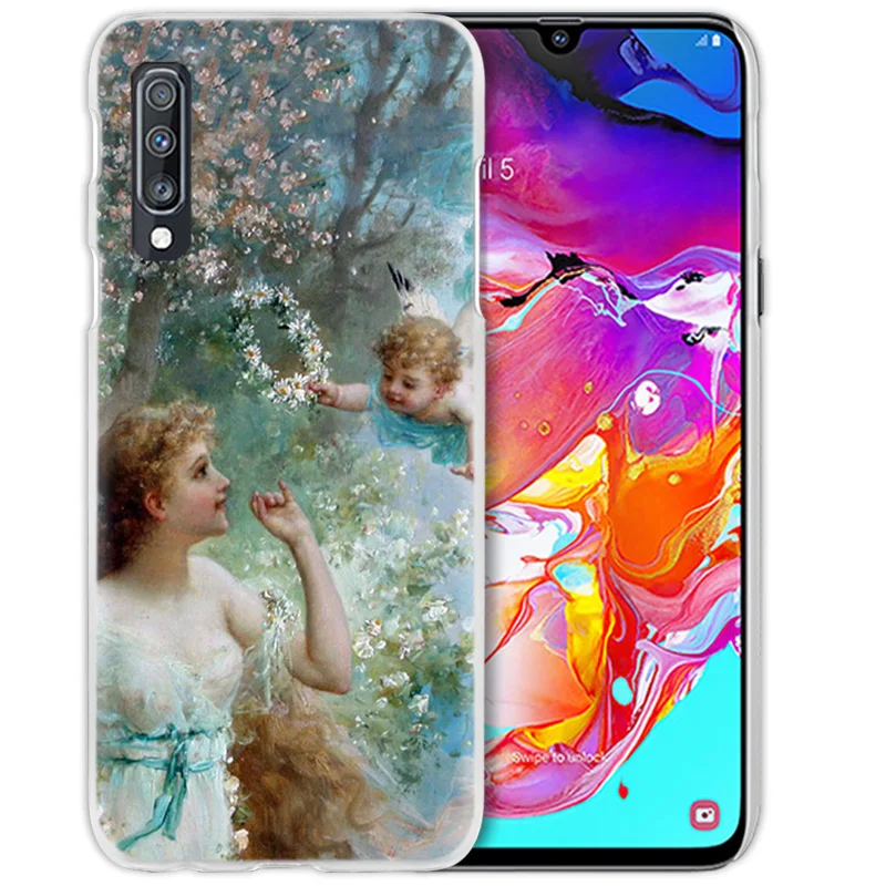 Художественный чехол с рисунком ангела Купидона для samsung Galaxy A50 A70 A20e A40 A30 A20 A10 A8 A6 Plus A9 A7 жесткий прозрачный чехол для телефона из поликарбоната