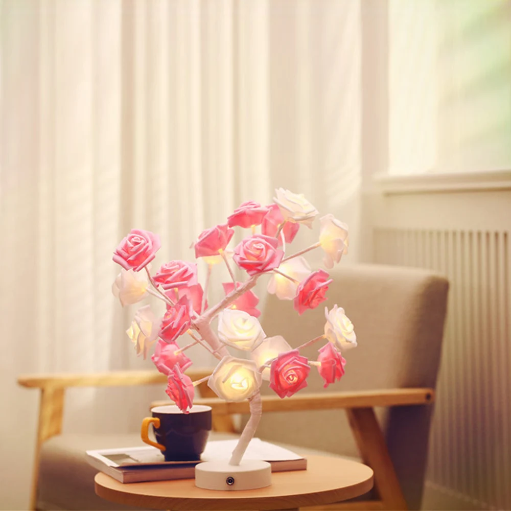 Светодиодная настольная лампа LightMe с цветами и розами для украшения комнаты