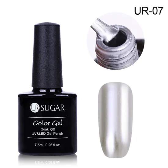 UR07 Ur Sugar металлический зеркальный эффект Гель-лак для ногтей 7,5 мл замачиваемый УФ-Гель-лак розовый Золотой Серебряный ноготь художественный Гель-лак сделай сам - Цвет: UR07