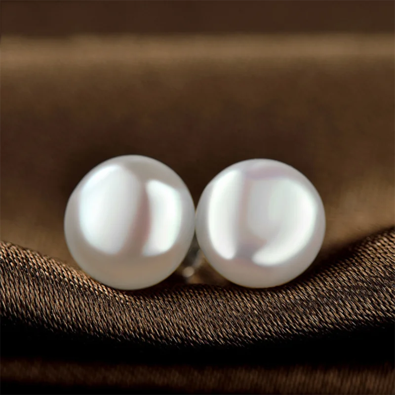 Simple Factory Accessories Temperament 100% 925 Sterling Silver Pearl Earrings Female Cute Fashion Jewelry | Украшения и
