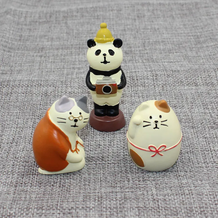Миниатюрные фигурки Decole Cat, Fat Cat, Panda, Япония, Zakka, статуя животного, украшение для дома, сад, смола, ремесло, игрушки, украшения