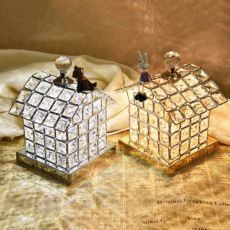 Креативная романтическая настольная лампа для дома Хрустальная декоративная