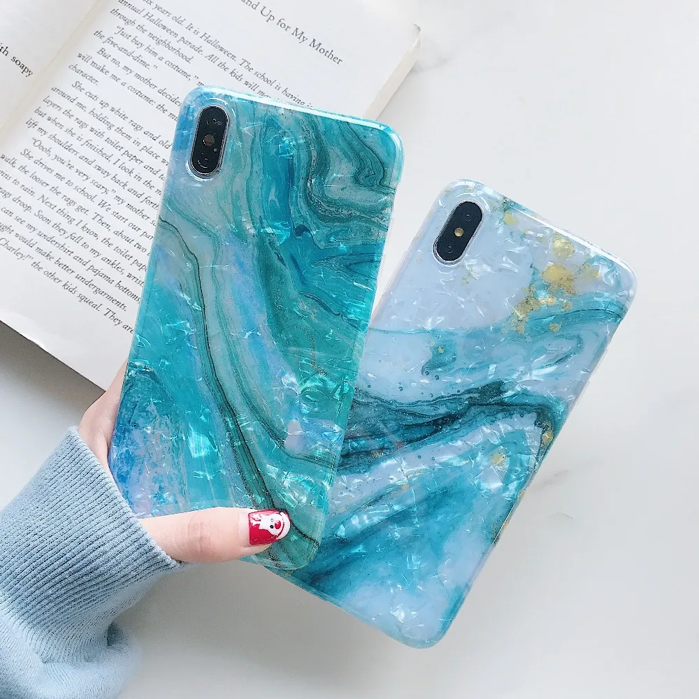 Блестящий Мраморный чехол для iphone 7 XR XS MAX из мягкого ТПУ задняя крышка 6 6S 8 Plus X