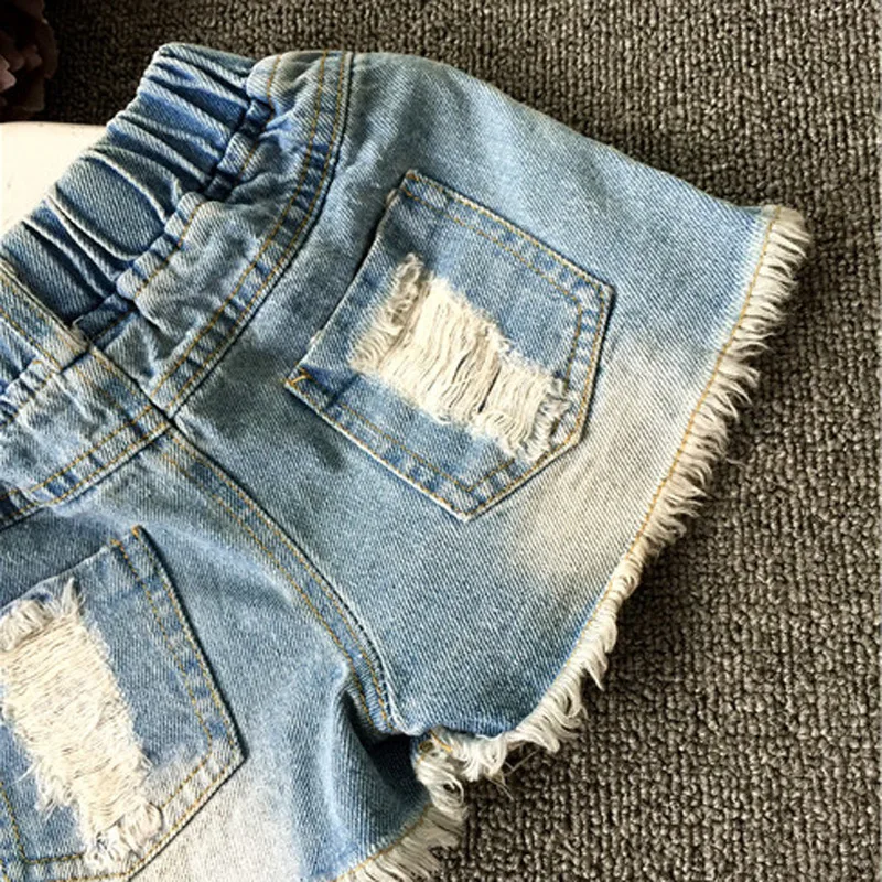 2017 Летняя Мода Девочка Джинсовые Шорты дизайн утка Блумер Девушки 2 7Year Малыша