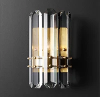 retro american style led wall light fixture crystal wall sconce lustres beside lamps for bedroom bathroom