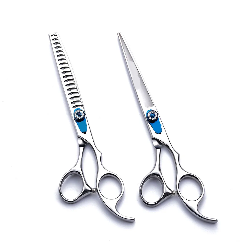 

7 inch Professional Hairdressing scissors set Cutting+Thinning Barber shears High quality Personality Pet grooming shears