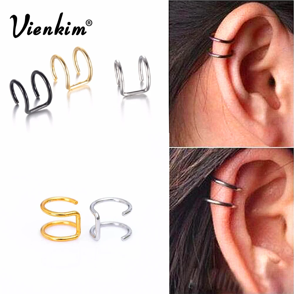 Vienkim 1 шт. новинка панк рок клипсы для ушей запонки серьги без пирсинга с вырезами u