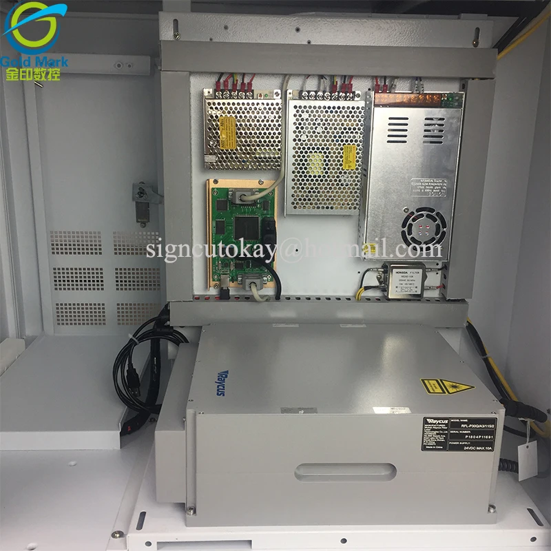 Raycus 30 Вт волоконная лазерная маркировочная машина с защитной крышкой для