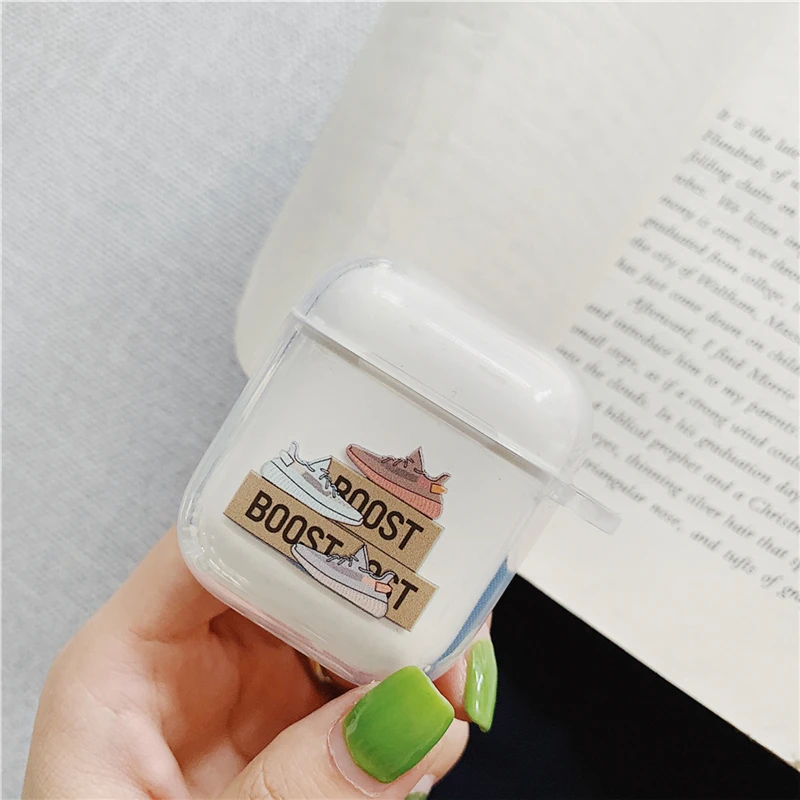 Горячие спортивные boost башмак беспроводной Bluetooth наушники крышка для Apple AirPods 2 1 Зарядная гарнитура прозрачный мягкий кремний чехол сумка