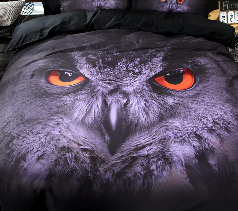 3 шт./компл. набор пододеяльников с принтом в виде Ночной Совы постельного белья 3D