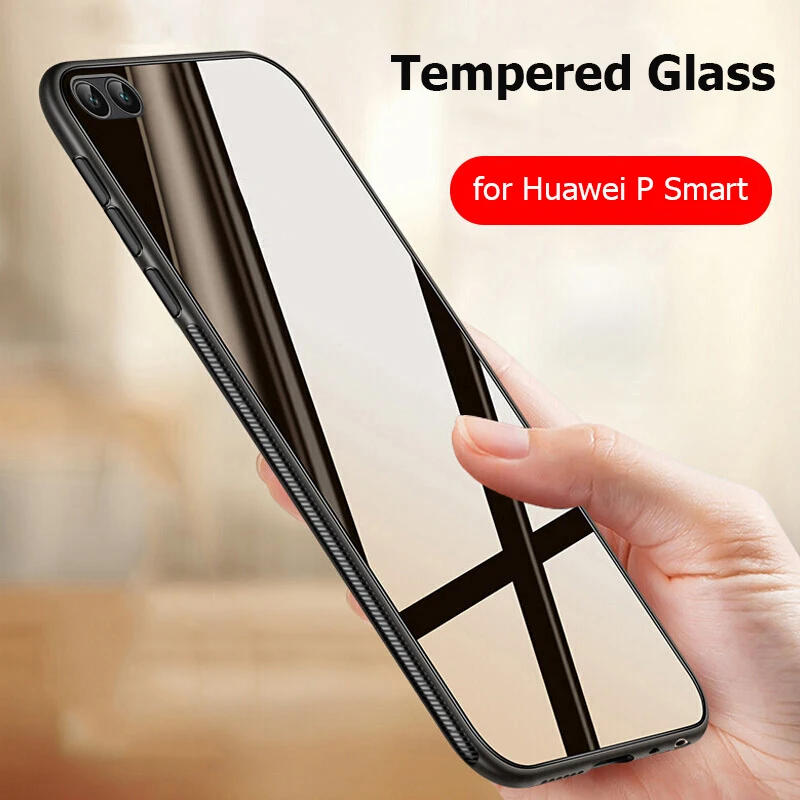 Для Huawei Y5 Lite 2018 чехол Роскошный Глянцевый закаленное стекло мягкая силиконовая