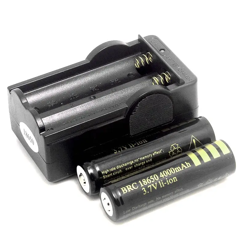 Travel Battery charger+ 2 pcs Lithium Ion 4000 mAh 18650 Rechargeable Batteries | Лампы и освещение