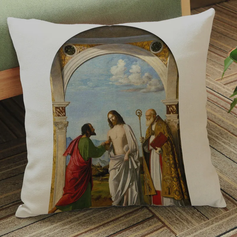 Наволочка для подушки с Иисусом Христа портретом винтажная наволочка крестом