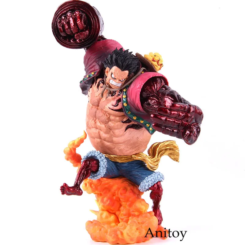 Аниме one piece Luffy Bound Man Monkey D Luffy gear 4 Kong Gun Grimson color Ver. ПВХ фигурка Коллекционная модель игрушки - Цвет: A without retail box