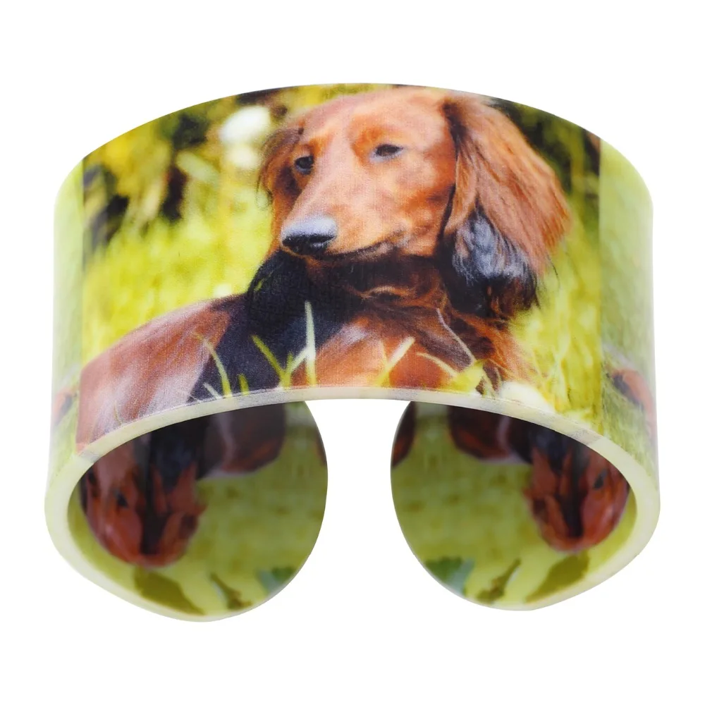 WEVENI пластиковые широкие браслеты с надписью Love Dachshund Dog для женщин легкие новые
