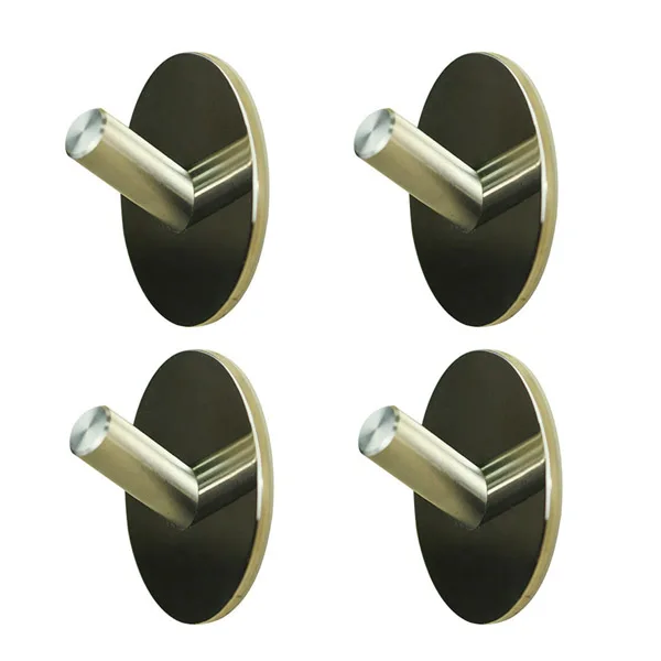 4pcs Self Adhesive Bath Hooks Stainless Steel Bathroom Towel Hook Stick Wall Clothes Hangers Holder for Home Kitchen | Дом и сад