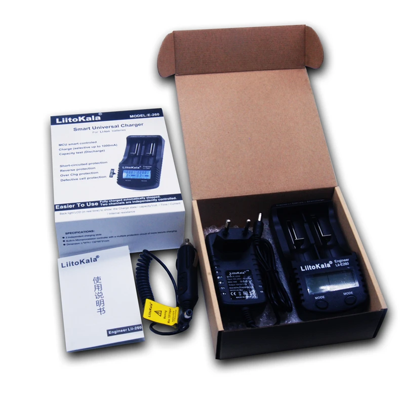 Зарядное устройство LiitoKala Lii-260 lcd 18650 26650 16340, обнаружение емкости аккумулятора 3,7 в/внутреннего сопротивления/напряжения