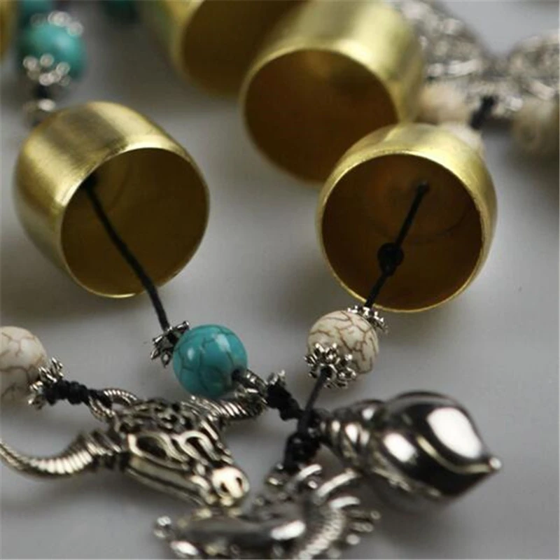 Новое оригинальное национальное стильное серебряное кольцо Ox Head Wind Chimes