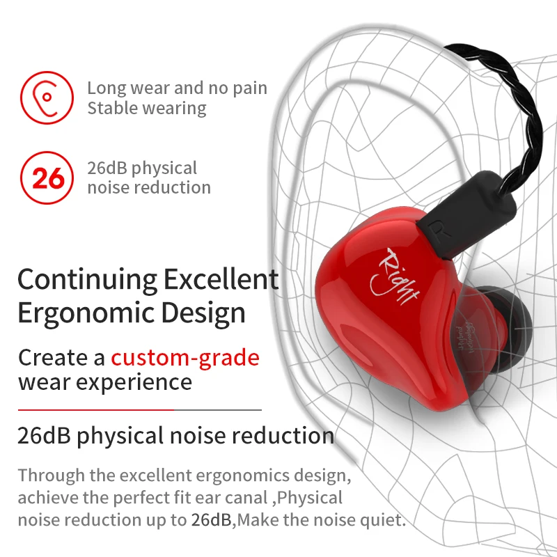 Наушники-вкладыши KZ ZS4 1DD + 1BA гибридная технология | Электроника