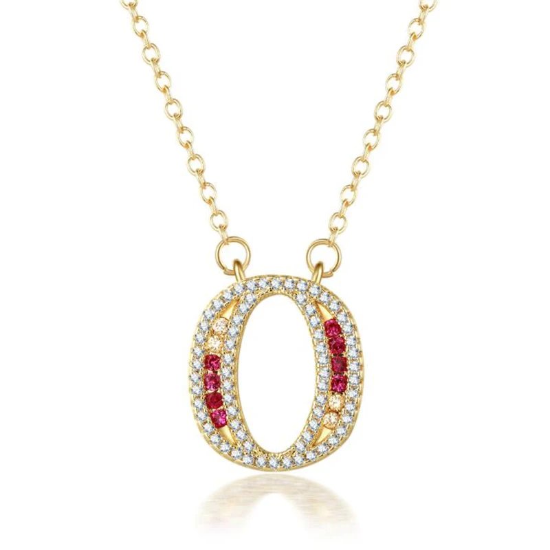 Розовый Роскошный кулон с названием 26 алфавита Banny женское ожерелье золотого