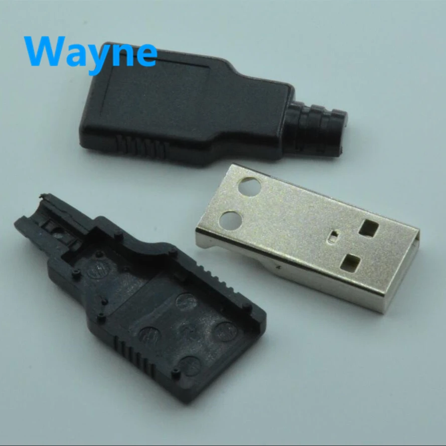 Мужчина USB-A мужской ремень основа сварные USB 4Pin 4 провода пластиковый корпус с