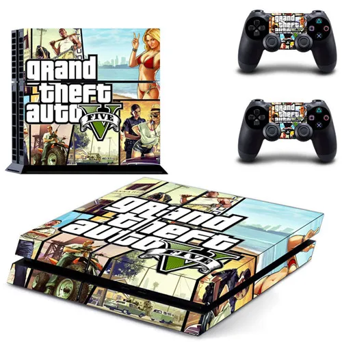 Grand Theft Auto V GTA 5 PS4 кожи Стикеры наклейка для sony Игровые приставки 4 консоли и 2 контроллера кожи PS4 стикеры винил аксессуар - Цвет: GCTM5141