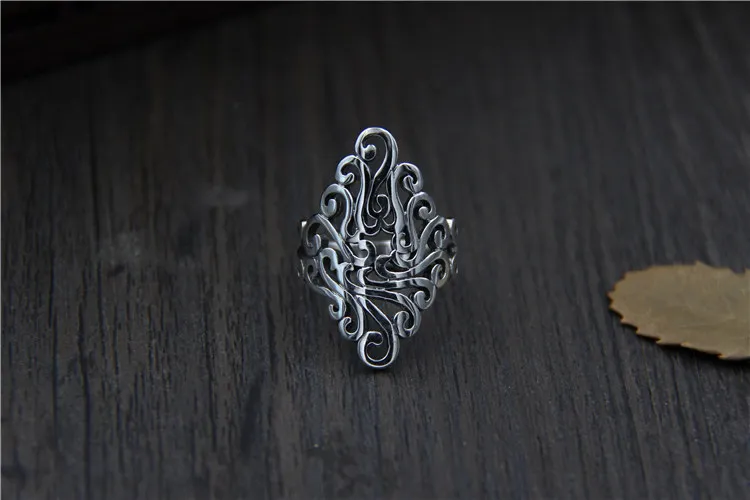 2017 новое прибытие Оптовой серебряные Ювелирные ретро полые преувеличены широкое