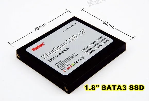 Kingspec 1.8 inch SATAIII 6GB/S SATA2 hdd SSD 8GB 16GB 32GB 64GB 128GB Solid State hard drive disk MLC flash for DESKTOP/laptop |