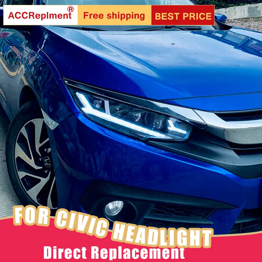 2 шт. светодиодный фары для Honda Civic 2016-2019 Автомобильные ангельские глазки все HID