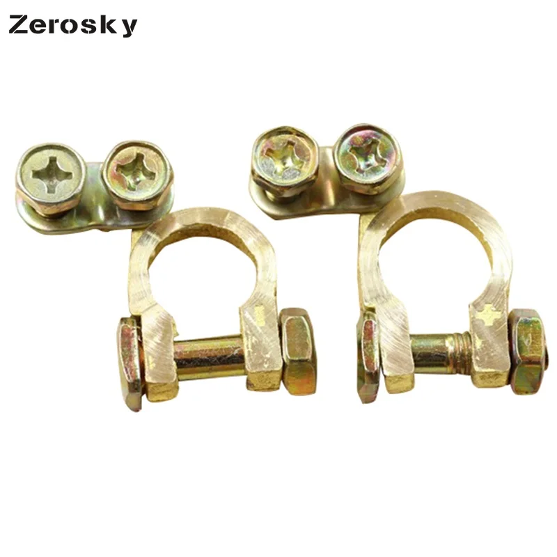 2 шт. новый авто замена батарея терминал зажим зажимы латунь разъем золотой