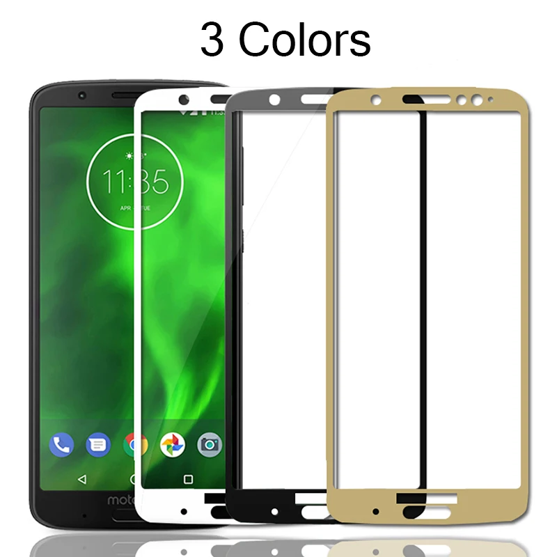 Полное покрытие Экран протектор для Motorola Moto G6 плюс G6play закаленное Стекло G 6